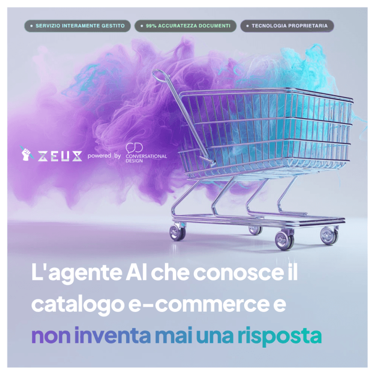 Conversational Design presenta Zeus all'8° Global Summit Digital Marketing & Ecommerce: l'agente AI che conosce il catalogo e non inventa mai una risposta